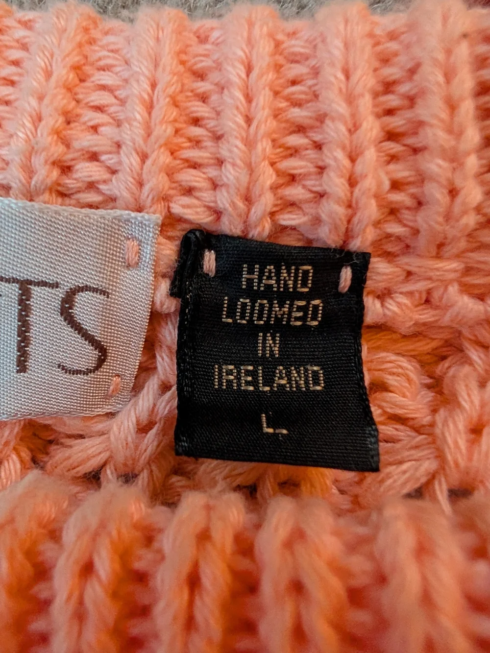 Vintage 80's Roots Peach, Cream & Teal Stripe Crewneck Sweater